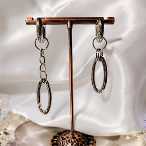 Silver marquise mini earrings