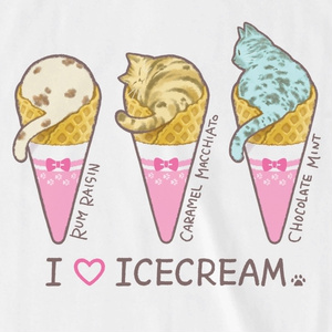 Tシャツ【アイスクリーム】BGホワイト