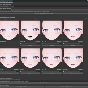 BlendShapeを画像一覧で表示して追加/削除/リネームが行えるやつ