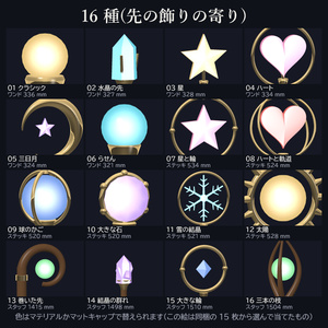 アバター小物 5 種まとめ 93 点 3Dモデル【ハロウィン・天使の輪・魔法の杖・メガネ・宝石／Unity 用パッケージ付き・商用可】 缩略图 4