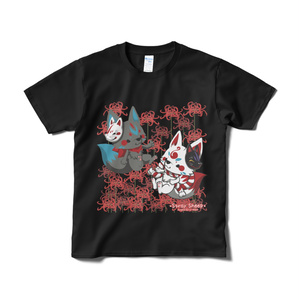 妖狐と彼岸花のTシャツ