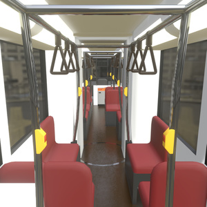 【無料あり】超低床路面電車: AK-1000 3Dモデル
