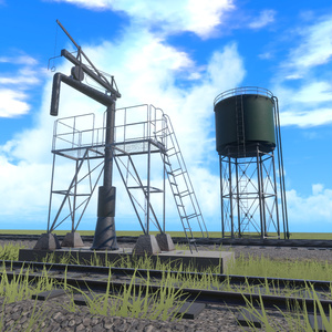 機関区給水セット 3Dモデル