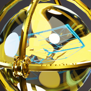Fortune Orb｜VRChat PC用アクセサリー｜黄金ジャイロ＋ホログラム｜Poiyomi対応