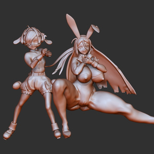 セクシー兎美ショーコさんとミヤくんセット　3Dプリンタ用STL