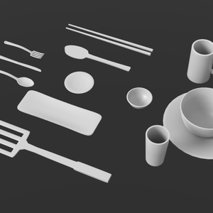 食器類3DCG素材 OBJ