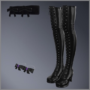 Lace-up Thigh High Boots【13アバター対応】 缩略图 7