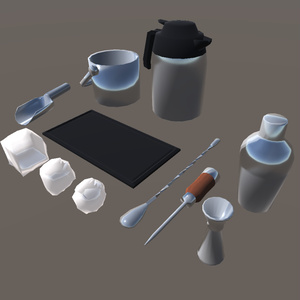 バー小物セット Bar item kit【3Dモデル/VRChat想定】