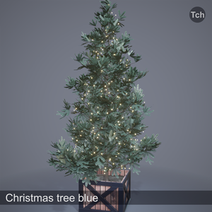 Christmas tree blue (3D) | 青色のクリスマス ツリー (3D) 