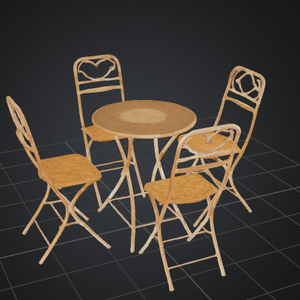 テラス席/家具 3D素材 3Dモデル(.obj)