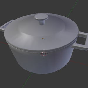 【３D素材】鍋、片手鍋　全２種類　蓋開封可能
