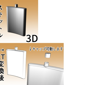 【3D素材】スキットル（お酒入れ）