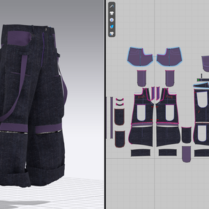 Clo3D Purple BaggyJeans - InkyStudio 