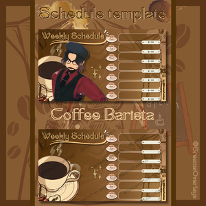 Coffee Barista Weekly Stream Schedule Template