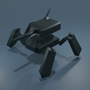 Lowpoly ローポリ 多脚戦車（Unity）