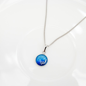 流れ星のネックレス　スカイブルー×オーシャンブルー　シルバー金具