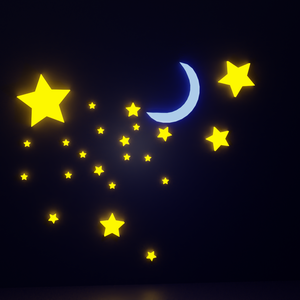 Moon and Stars Wall Deco
