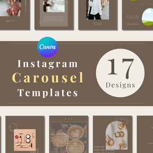 Instagram投稿テンプレート17枚セット｜Canva編集OK｜カルーセル投稿・フィード投稿対応｜ナチュラルミニマルデザイン｜インスタ運用・投稿作成時短素材
