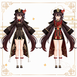 VRM 】二次創作3Dアバター 原神 胡桃 原神 胡桃 フータオ 立ち絵 ソファ