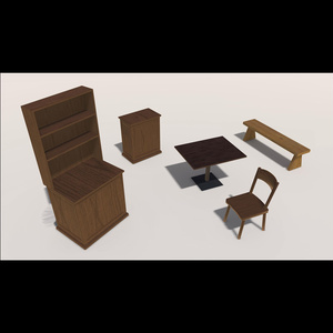 【3Dモデル】ブースプロップ詰め合わせ「家具らしきもの」セット