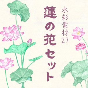 水彩素材27 蓮の花セット