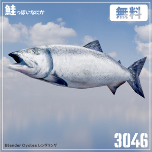 【無料】鮭っぽいの-salmon-3Dモデル
