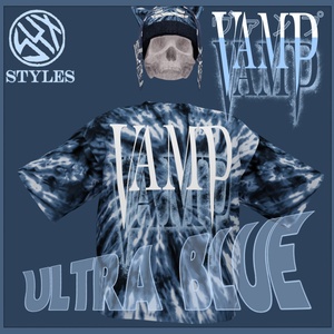 STYLES NYC™ ULTRA BLUE VAMP ⚪ TIE-DYE T SHIRT \\ ✧ 地獄の炎・死のクラブ ☆✧ ウルトラブルー・ヴァンプ 