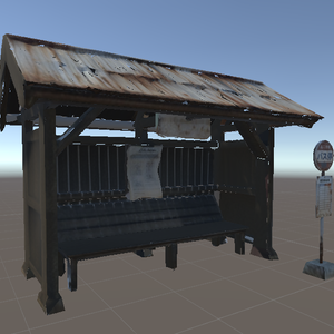 【無料3D】バス停-bus stop
