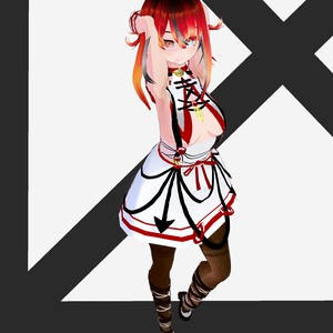 【VRM用】下乳の見えるセパレートワンピース（カラバリあり）