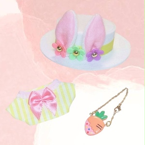 ぬい服 苺コーデセット うさ耳バンド サロペット 10cm 12cm