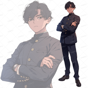 【背景透過_立ち絵】モブ男子高校生D【学生】