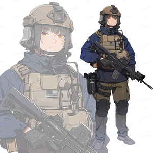 【背景透過_立ち絵】軍人I【ミリタリー】