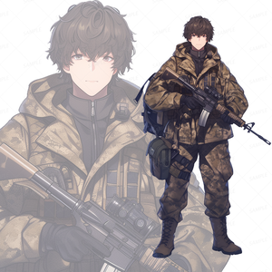 【背景透過_立ち絵】軍人J【ミリタリー】