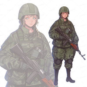 【背景透過_立ち絵】軍人M【ミリタリー】