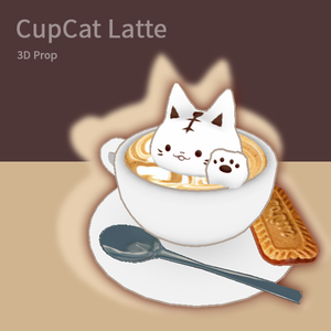 CupCat Latte【無料】【VRChat向け3Dモデル】