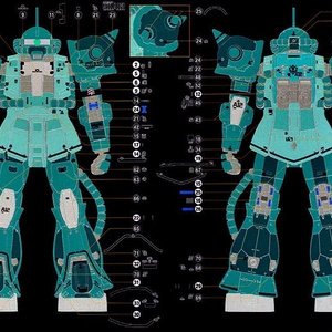 ZAKU（blenderモデリング用図面）