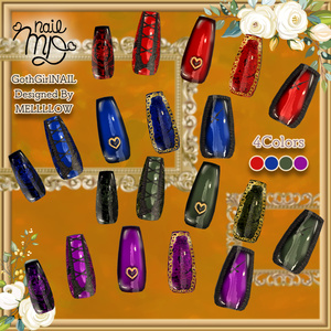 【MDollnail対応テクスチャ】GothGirlNail【#MD_nail】
