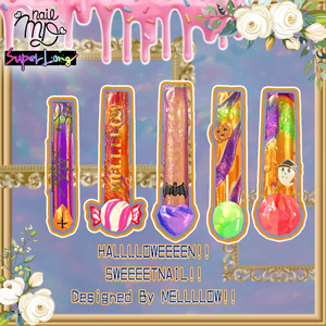 【MDollnailSuperLong対応テクスチャ】HALLLLOWEEEEN!!SWEEEETNEIL!!【#MD_nail】