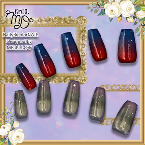 【MDollnail対応テクスチャ】デイリーバイカラーネイル【#MD_nail】
