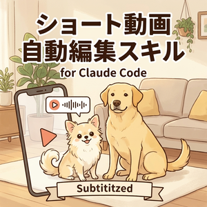 ペット系ショート動画 自動編集スキル for Claude Code ── VTuber/アバターのナレーション実況ショートを、無音カット・合成・字幕・BGMまで一発で完パケにする