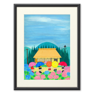 アートとメルヘンと創作の森のノスタルジック童画 「梅雨に咲く花」(画・秋野あかね) 