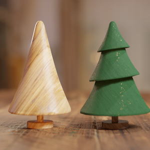 木のクリスマスツリー /Wooden Christmas tree【2種】 3Dモデル