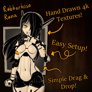 [VRC] ルナのための古い漫画のテクスチャセット [Rubberhose Runa] 缩略图 3