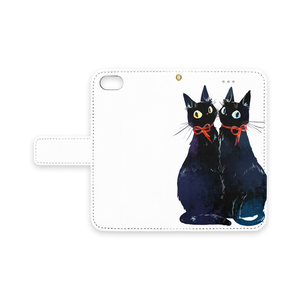 双子の黒猫iPhoneケース