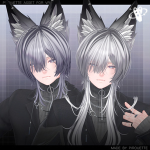 【24アバター対応】Line Wolf Hair【VRChat】 缩略图 34