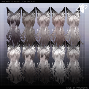 【24アバター対応】Line Wolf Hair【VRChat】 缩略图 11
