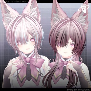 【24アバター対応】Line Wolf Hair【VRChat】 缩略图 33