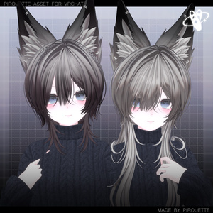 【24アバター対応】Line Wolf Hair【VRChat】 缩略图 26