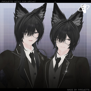 【24アバター対応】Line Wolf Hair【VRChat】 缩略图 15