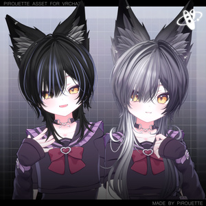 【24アバター対応】Line Wolf Hair【VRChat】 缩略图 27